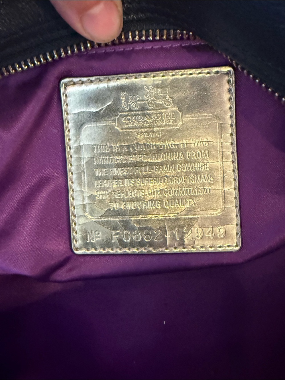 Authentic Coach Madison Black Leather Large Sabrina - Picture 7 of 7